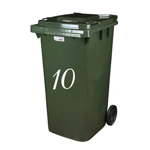 Pegatina de vinilo Wheelie/Papelera de reciclaje/número de casa cubo de basura autoadhesiva - Imagen 1 de 4