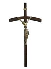 large wooden crucifix wall vintage artist signed