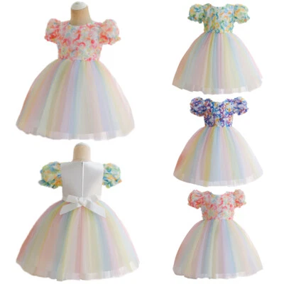 Fashion Baby Kids Girls Birthday Party Tulle Tutu Dress Princess Bridesmaid Gown - Image 1 of 4