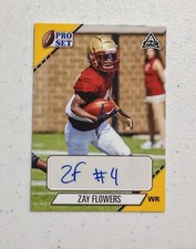 2021 Leaf Pro Set Zay Flowers YELLOW PRE-ROOKIE Parallel Auto PS-ZF1🔥 RAVENS 