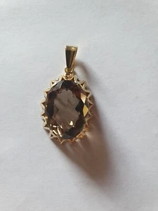 Gold Anhänger 585 Rauchtopas 7 gr. - Bild 1 von 6