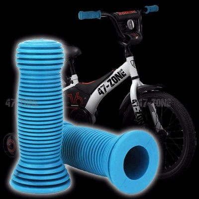 2x Light Blue BMX OE Style Soft Rubber Bicycle Handle Bar Non Slip Grip Covers - Image 1 of 4