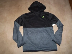 NEW, REEBOK Boys Long Sleeve PULLOVER HOODIE Size LARGE (10-12), BLACK/GRAY - Picture 1 of 3