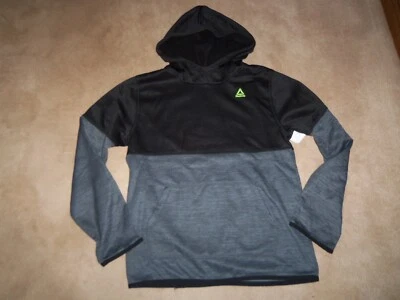 NUEVO, REEBOK Niño Manga Larga JERSEY SUDADERA CON CAPUCHA Talla GRANDE (10-12), NEGRO/GRIS Foto 1 de 3