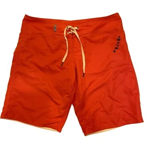 Volcom Board Shorts Swim Trunks Solid 11" Coral Pink Surf Beach Men's Size M - Picture 1 of 11