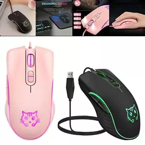 USB Wired Game Mouse Breathing Lights PC Laptop Optical Mice 2400 DPI - Picture 1 of 15