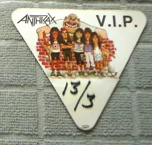 ANTHRAX March 13 1988 SATIN V.I.P. TOUR PASS W/ BONUS GIFT - Picture 1 of 2
