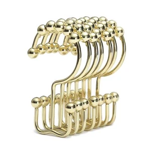 Shower Curtain Hooks Shower Curtain Rings Stainless Steel Gold Shower Curtain... - Picture 1 of 7