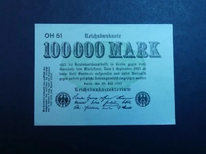 GERMAN HYPERINFLATION, 100,000 Mark, 25.7.1923, p91b - Picture 1 of 2