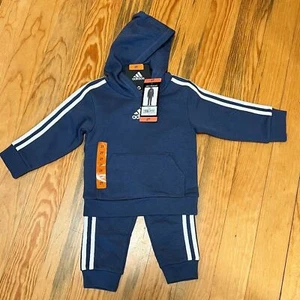 NWT Adidas Sweats Suit 2 Piece Jogger Set Blue Size 2T - Picture 1 of 3