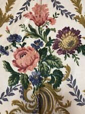 Vintage Fabric Rayon Drapery Floral 1930s Remnant 