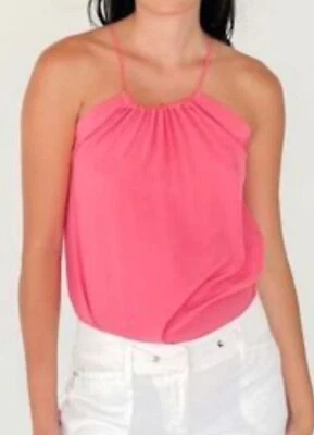 Trina Turk Vintage Pink Camisole halter Top Tank Blouse Silk Sz M Classic Y2K - Image 1 of 4