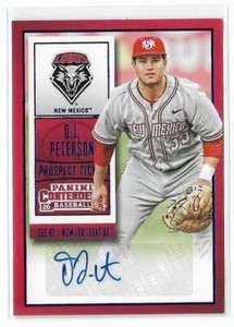 D.J. Peterson 2015 Panini Contenders Draft Ticket Autographs Blue Foil Rookie #5