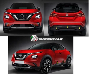 Zierleisten für Nissan Juke 19-24 Rahmen Schwarz Hochglanz Stoßstange vorne+hinten+Schweller - Bild 1 von 1
