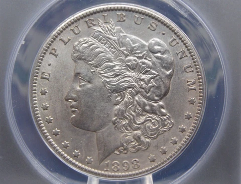 1898 "O" Morgan SILVER Dollar $1 ANACS AU58 Details #720 About Unc ECC&C, Inc Cover