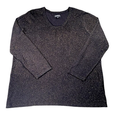 Suéter Avenue Mujer 22/24 Negro Pullover Hilo Metálico Ligero Talla Grande Foto 1 de 4