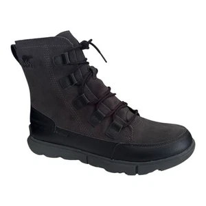 Sorel Explorer Waterproof Next II Boots Men's US 13 Black Jet Suede $195 - Picture 1 of 10