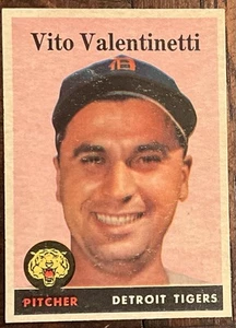 1958 TOPPS # 463 VITO VALENTINETTI OF THE DETROIT TIGERS NM CONDITION - Bild 1 von 2