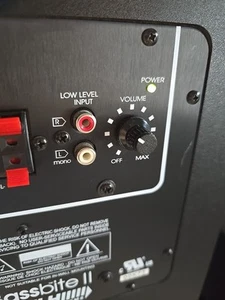 KLH Bassbite II Powered Subwoofer 40w Home Theater Bass Sub Compact Mini Vintage - Picture 1 of 9