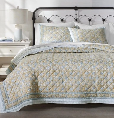 Двустороннее хлопковое одеяло Charter Club Nadia Border ПОЛНОЕ/QUEEN только - Изображение 1 из 4