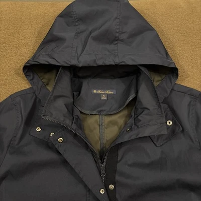 Chaqueta de lluvia Brooks Brothers para hombre azul marino cremallera completa con capucha rendimiento campo XL Foto 1 de 4