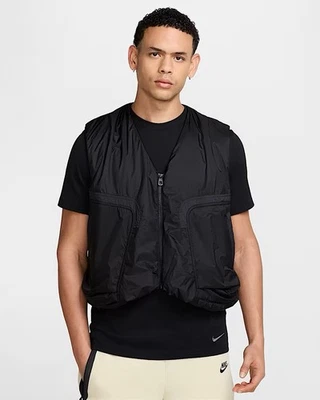 Nike Tech Lightweight Vintage Style Woven Gilet Vest Utility Black Various Sizes - Image 1 of 4