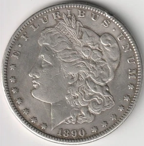 #2 BETTER DATE 1890-CC MORGAN SILVER DOLLAR XF DETAILS - Picture 1 of 2
