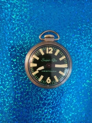 Rare Westclox "Super-Glo"pocket watch...working...made in Canada - Image 1 of 3