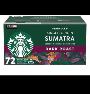 Starbucks Dark Roast K-cup Coffee Pods, Single-origin Sumatra, 72 Ct - Picture 1 of 1