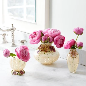 Jarrón Jay Strongwater SDH6634-256 Holanda hojas y flores - Imagen 1 de 5