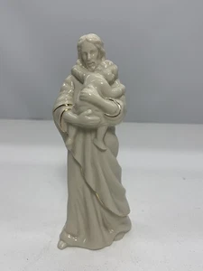 Figura Lenox Bless This Child Jesús sosteniendo bebé porcelana adornada dorada 6" - Imagen 1 de 6