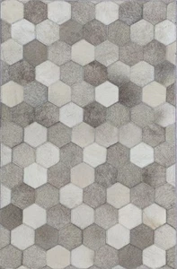 Handgefertigter Lederteppich Teppich Kuhfell Patchwork Lederteppich für Wohndeko 8x10 - Bild 1 von 6