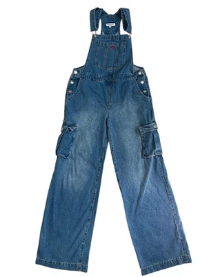 Mono vaquero vintage Juicy Couture Y2K rosa logotipo J bolsillos de carga talla S Foto 1 de 4