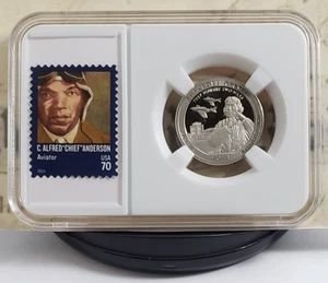2021-S Tuskegee Airman - Alabama - Proof Quarter with Stamps - Nice! W1 - Bild 1 von 12