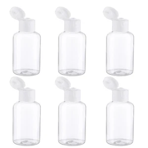 6 Pcs Refillable Plastic Travel Bottles Leak Proof Empty Liquid Containers 50 ML - Picture 1 of 12