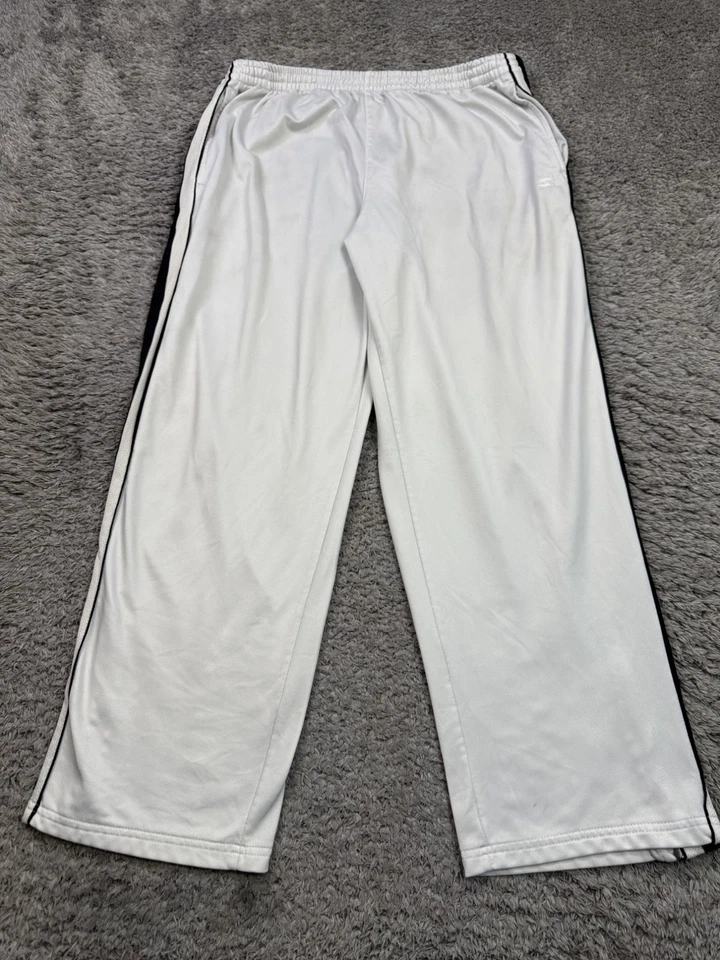 Pantalones de chándal Starter para hombre XL blancos satinados a rayas holgados calce suelto elásticos de colección años 90 Foto 1 de 4