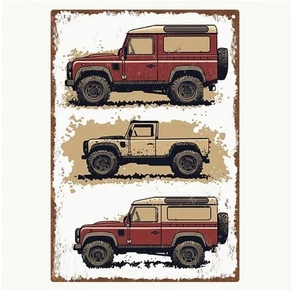 Insegna in metallo Landrover Defender Freelander 20 x 30 cm / 7,87" x 11,81" omaggio UK PP - Foto 1 di 3