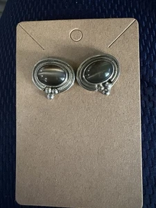 Vintage Mexiko Silber Tigerauge Ohrringe auf Rückseite gemarkt - Bild 1 von 5