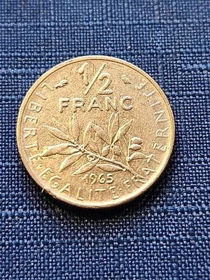 1965 França 1/2 franco - Bom espécime - Média circulada - Item C17 - Imagem 1 de 2