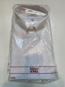 Vintage Arrow Dover Dress Shirt  Mens Size 16 1/2 - 35 White Made in USA New NWT - Picture 1 of 3