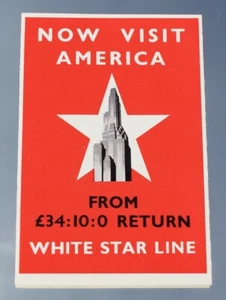 WHITE STAR LINE FINE ART DECO 5.5" X 3.5" FOLD OUT FLIER RMS OLYMPIC CRUISES ETC - Picture 1 of 5