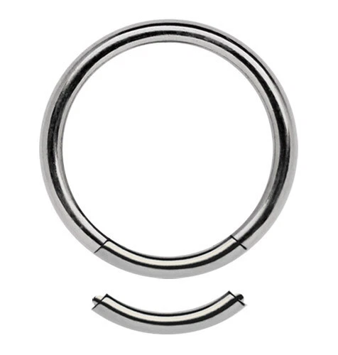 Titan Intimo Naso Sein Orecchio Piercing Gioiello Segmento Liscio Anello A 1,6mm - Immagine 1 di 1