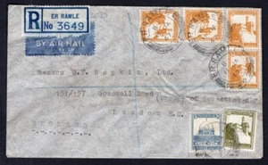 PALESTINE British Mandate 1947 Er Ramle Registered Cover to England - Picture 1 of 2
