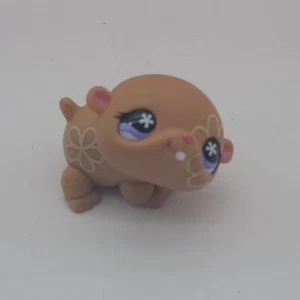 2007 Littlest Pet Shop RARE Vintage Flower Power Purple Eyed Hamster C031 - Picture 1 of 6