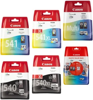 Cartucce inchiostro originali Canon PG-540 CL-541 XL cartucce stampante PIXMA MG2150 IMBALLO ORIGINALE - Immagine 1 di 4