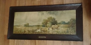 Antike Paul R. Koehler Landschaft Sommer Herbst mit Eichenrahmen SIGNIERT 37" x 17" - Bild 1 von 5