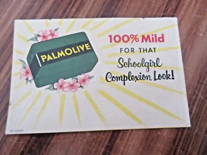 Vtg PALMOLIVE Green Soap Bar Display "For that Schoolgirl Complexion Look" - Picture 1 of 4