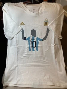 Adidas AFA 2022 Winners Lionel Messi Celebration White L T-Shirt with Tags - Picture 1 of 2