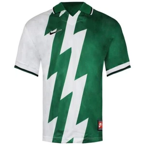 Camisa polo blanca/verde con logotipo de Nike para hombre - Imagen 1 de 3