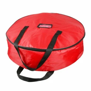 25"-36" Christmas Wreath Storage Bag w/ Handle and Double Zipper Decor Container - Picture 1 of 26